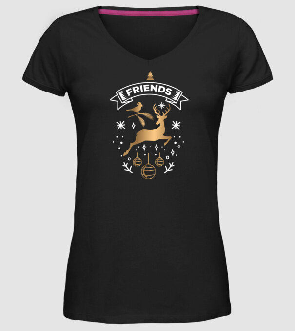 Best Friends Christmas 2 model negru pe tricou