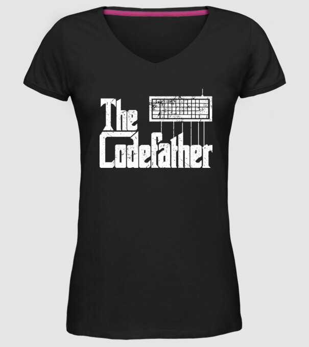 Tricou programator The Codefather model negru pe tricou