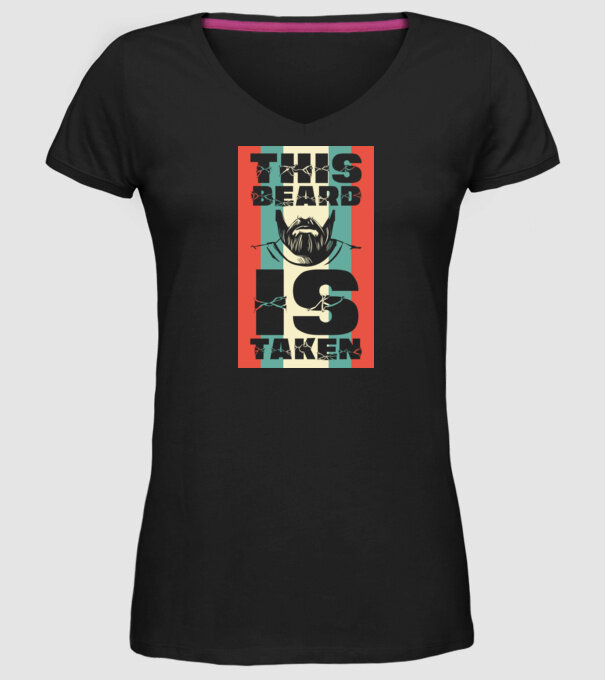 This beard is taken Retro model negru pe tricou
