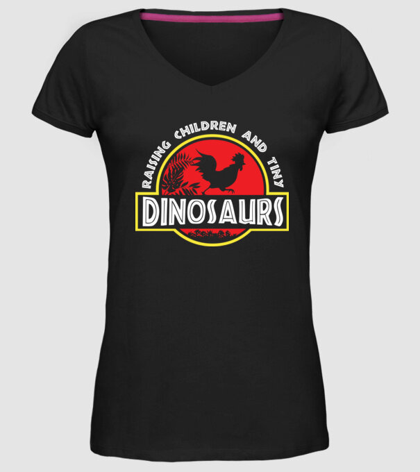 Tiny Dinosaurs model negru pe tricou