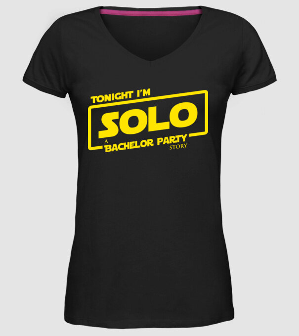 'Tonight I''m Solo' model negru pe tricou