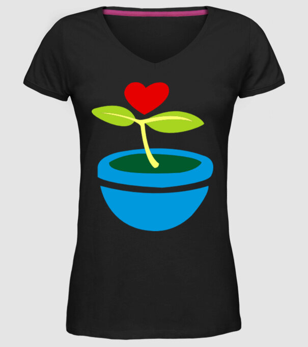 Floricică model negru pe tricou