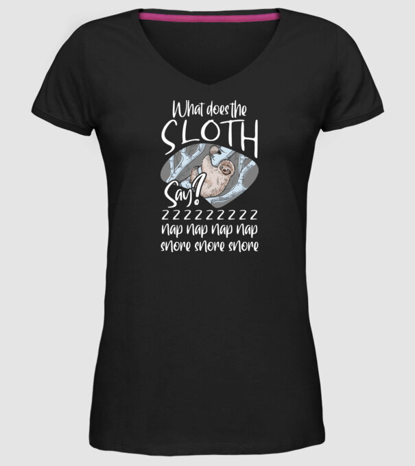 what does the sloth say model negru pe tricou