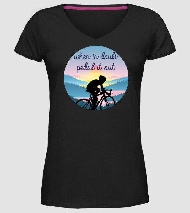 when in doubt model negru pe tricou