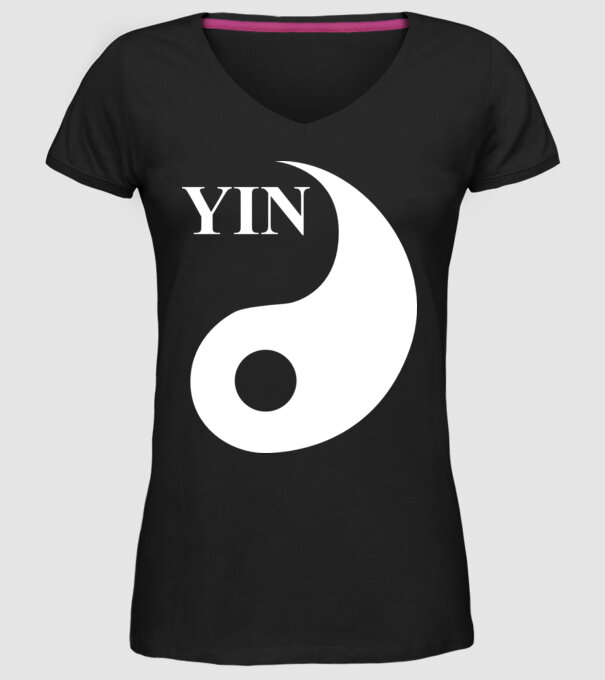 YIN model negru pe tricou