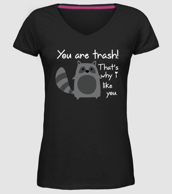 You are trash! model negru pe tricou