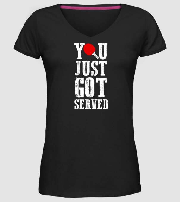 You just got served model negru pe tricou