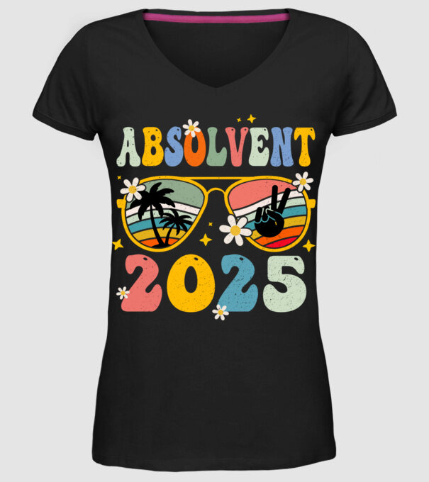 Absolvent 2025 model negru pe tricou