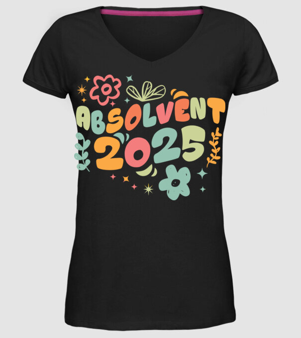 Absolventa 2025 model negru pe tricou