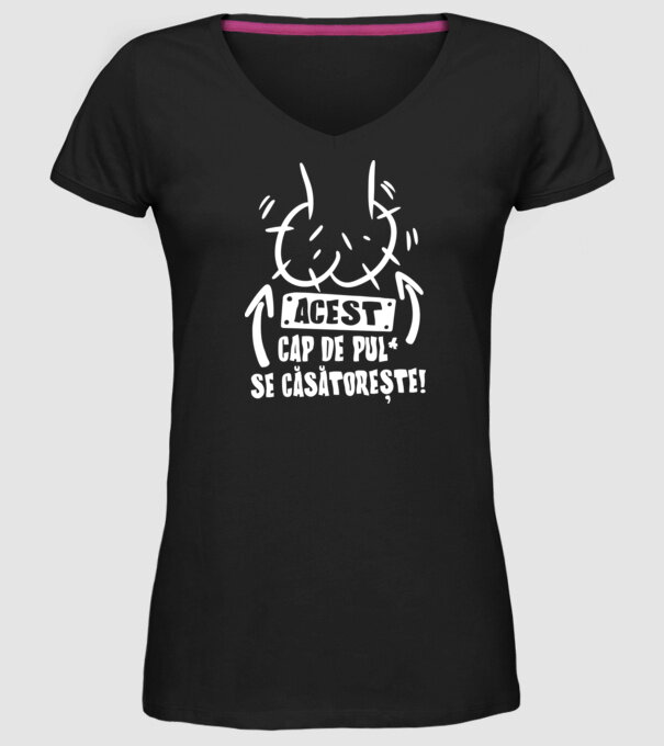 acest - cap de pulă - se căsătorește! model negru pe tricou