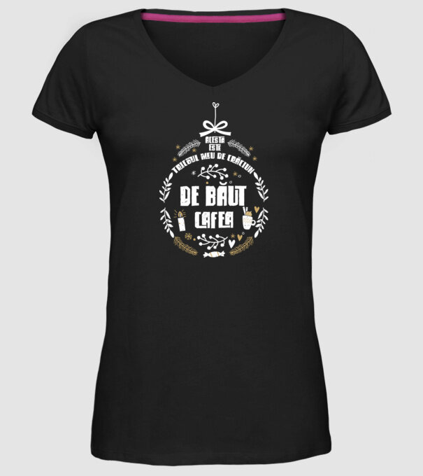 acesta este tricoul meu de Crăciun_de băut cafea model negru pe tricou