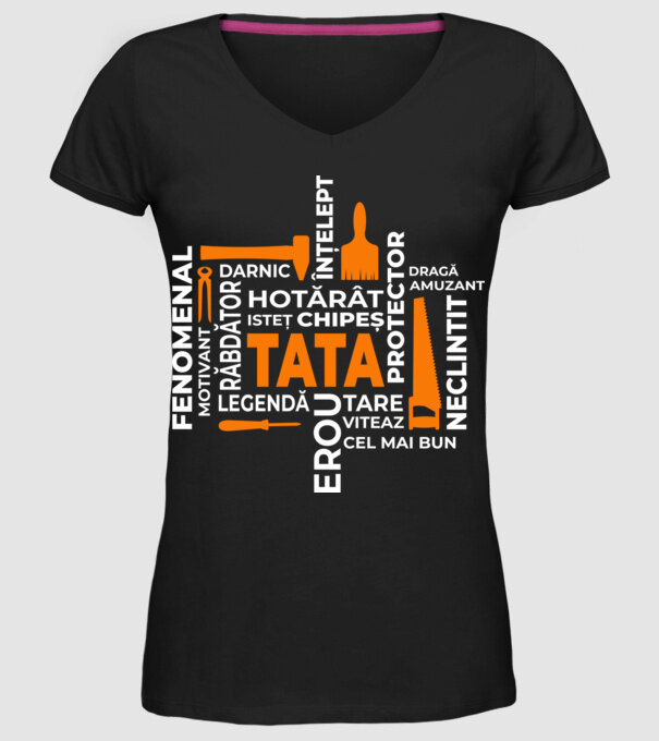 Acronimele tatălui model negru pe tricou