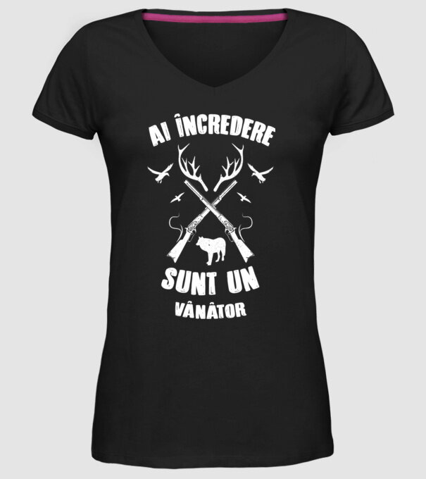 Ai încredere, sunt un vânător model negru pe tricou