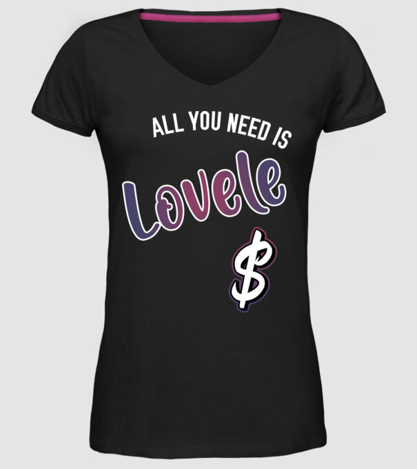 All you need is lovele model negru pe tricou