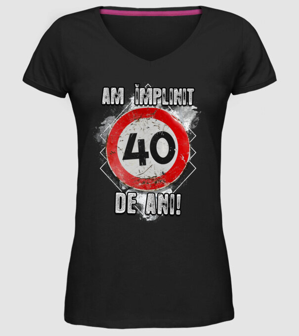 Am împlinit 40 de ani! model negru pe tricou