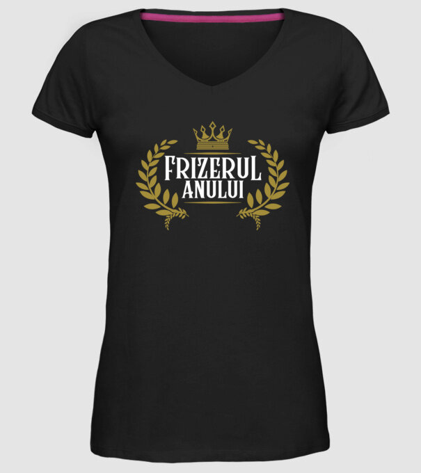 Anului Frizerul model negru pe tricou