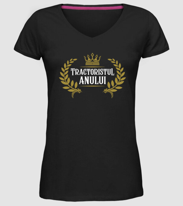 Tractoristul anului model negru pe tricou