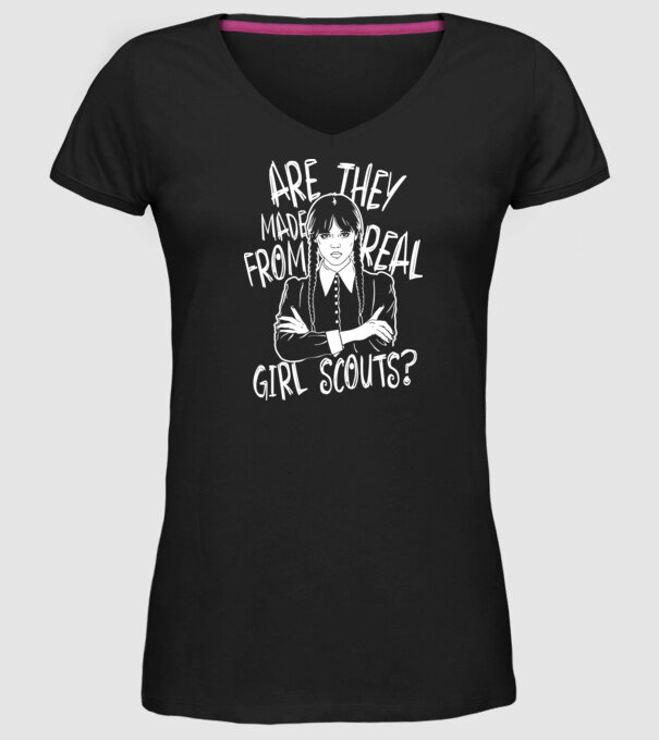 Are the made from real girl scouts model negru pe tricou