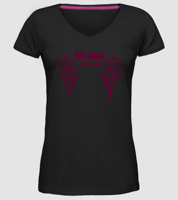 Aripi de înger model negru pe tricou