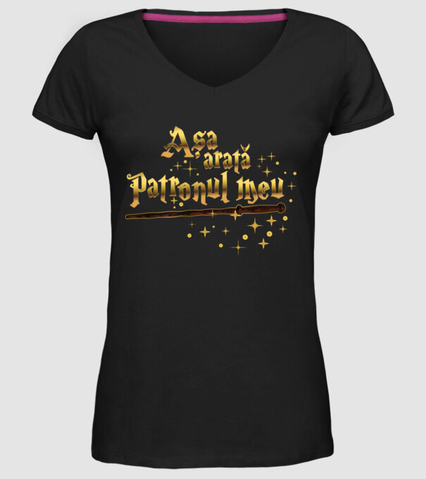 Așa arată patronul meu model negru pe tricou