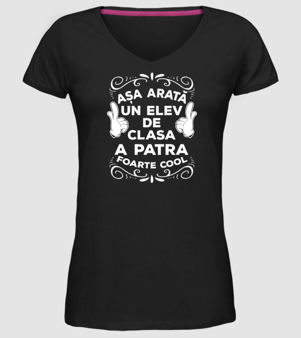 Așa arată un elev de clasa a patra foarte cool model negru pe tricou