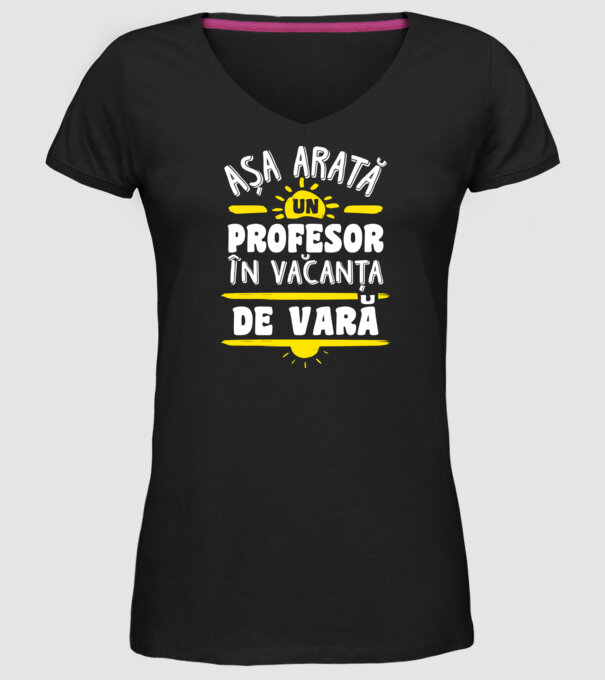 așa arată un profesor în vacanță de vară model negru pe tricou