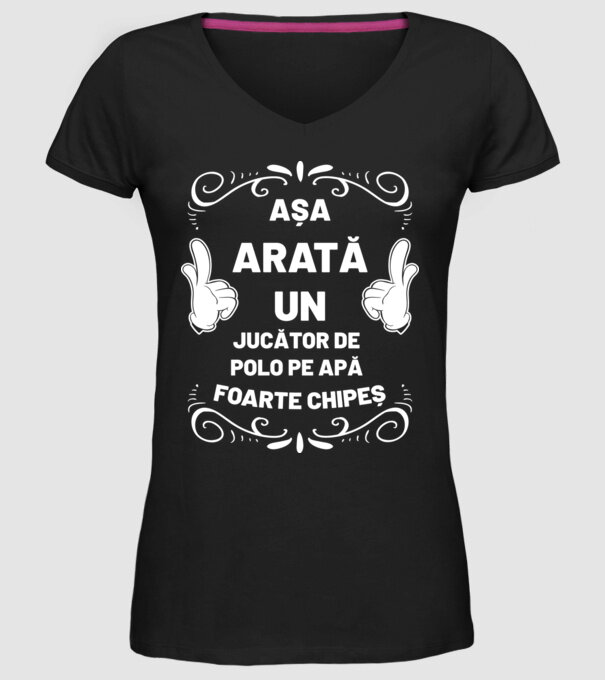Așa arată un jucător de polo pe apă foarte chipeș model negru pe tricou