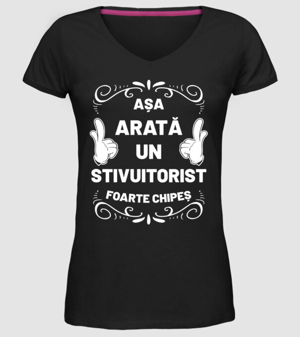 Așa arată un stivuitorist foarte chipeș model negru pe tricou