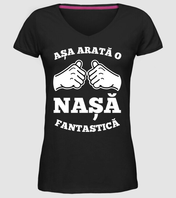 Așa arată o nașă fantastică model negru pe tricou