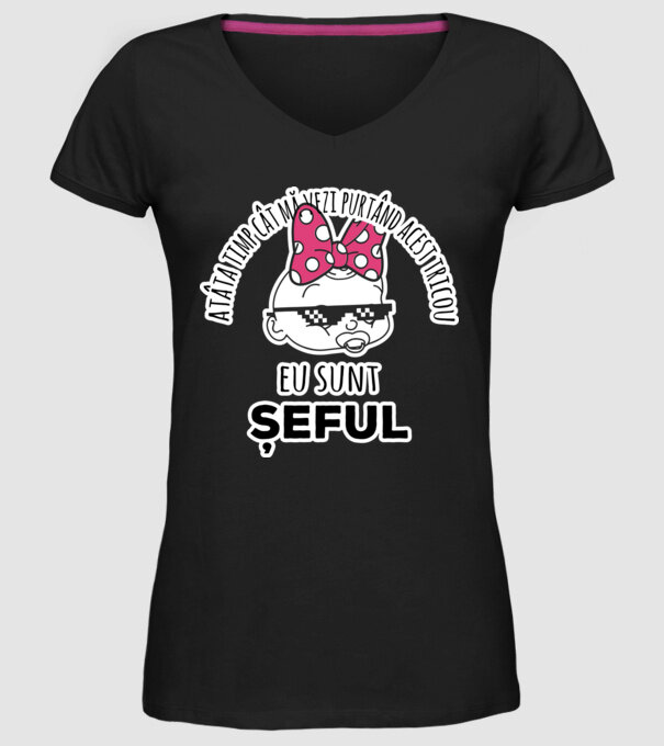atâta timp cât mă vezi purtând acest tricou, eu sunt șeful model negru pe tricou