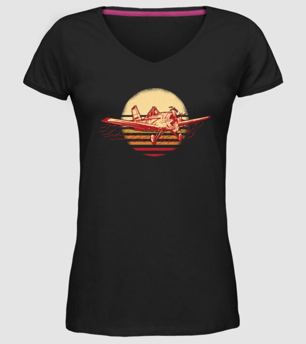 Avioane model negru pe tricou