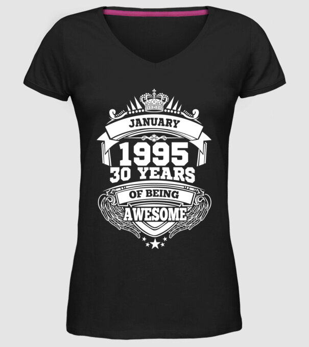 Awesome being of january 1995 model negru pe tricou