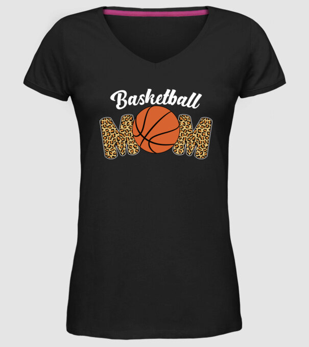 Basketball Mom model negru pe tricou