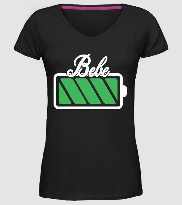 Bebe încărcat model negru pe tricou