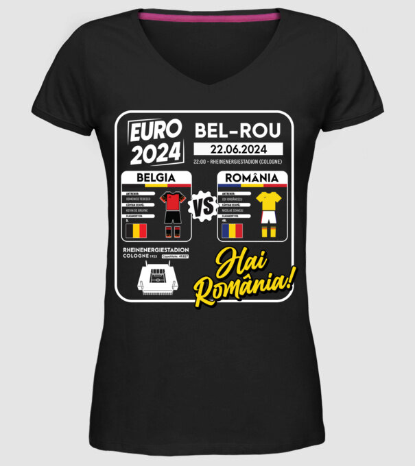 BEL-ROM euro 2024 calendar model negru pe tricou