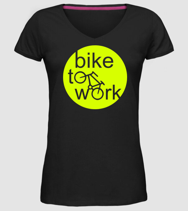 bike to work model negru pe tricou