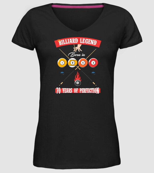 Billiard legend born in 1953 model negru pe tricou