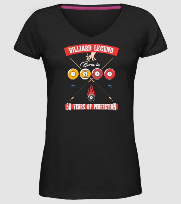 Billiard legend born in 1973 model negru pe tricou