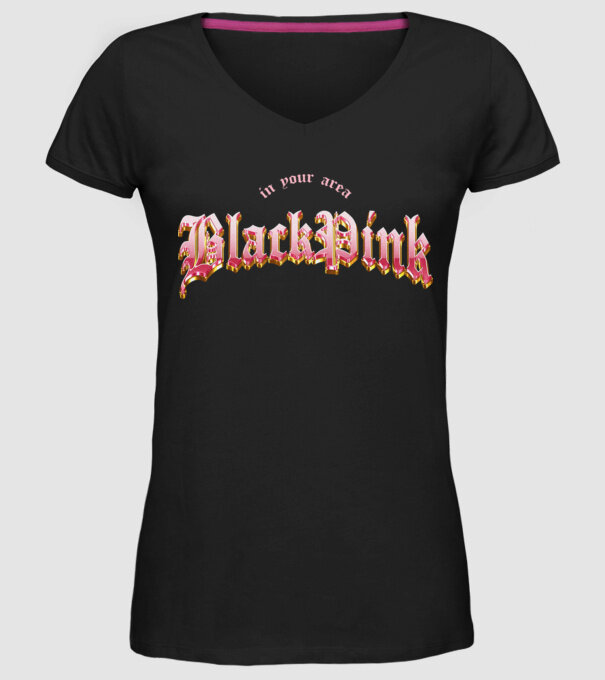 BLACPINK in your area model negru pe tricou