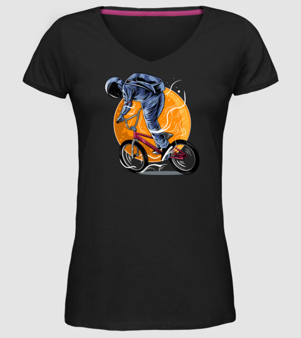 BMX space model negru pe tricou