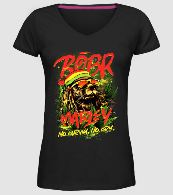 BÓBR MARLEY model negru pe tricou