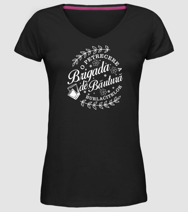 Brigada de băutură model negru pe tricou