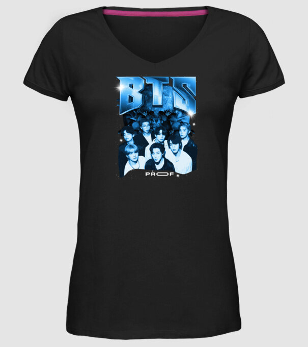 BTS model negru pe tricou