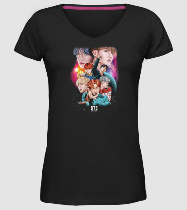 BTS POSTER model negru pe tricou