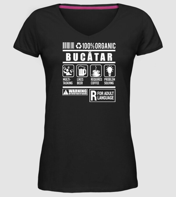 BUCĂTAR model negru pe tricou