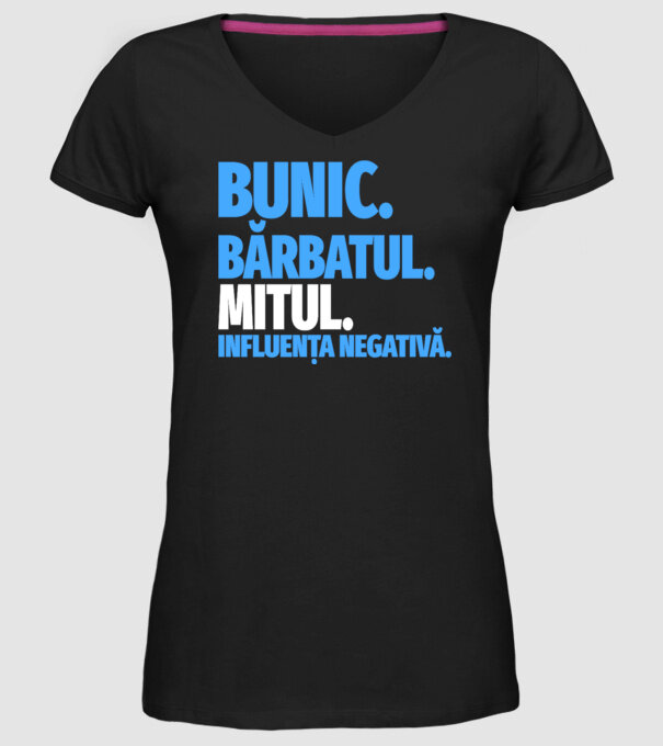 Bunic model negru pe tricou