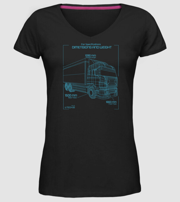 Camioane model negru pe tricou