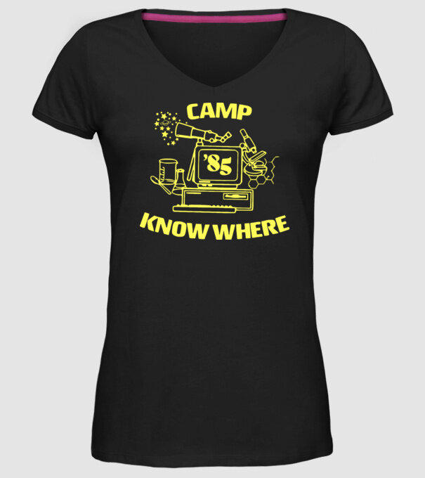 camp nowhere 85 stranger things model negru pe tricou
