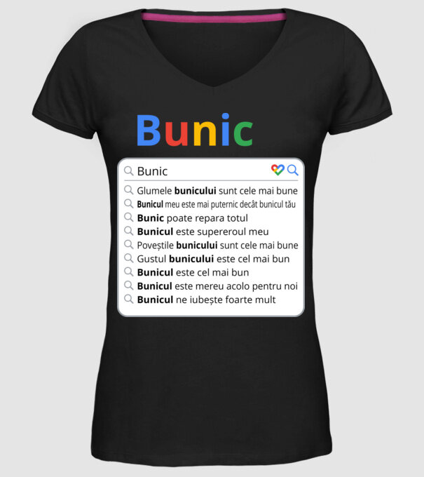 căutare Google Bunic model negru pe tricou