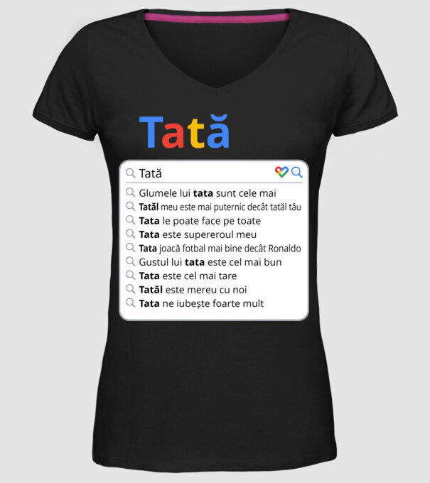 căutare Google Tată model negru pe tricou
